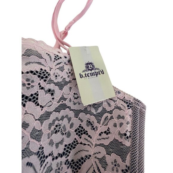 B.tempt'd Pink Lace Bralette With Navy Bow Size S - Picture 2 of 7